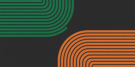 Abstract geometric background, black and orange color. Vector Illustration.の素材