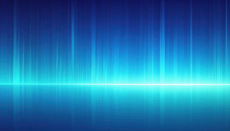 Abstract blue background with glowing lines. Vector illustration for your design.の素材