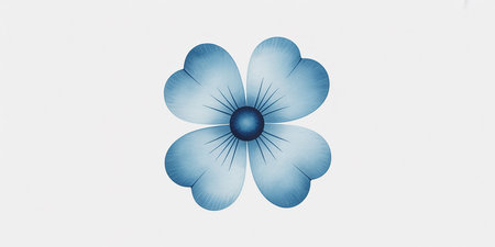Blue flower on a white background. Floral background. 3d renderingの素材