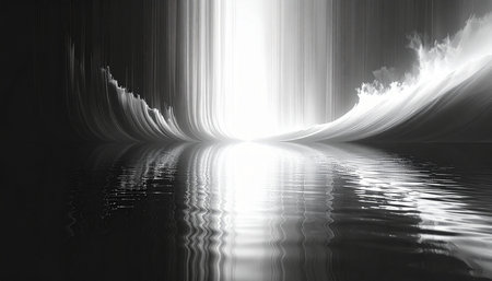 abstract image of a light coming through a hole in the waterの素材