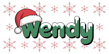 welcome lettering with santa hat on snowflakes backgroundの素材