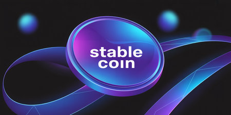 Illustration of a blue and purple background with the word STADE CO2の素材