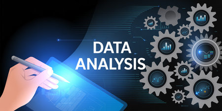 Data Analysis, Business, Technology, Internet and network concept. Digital Marketing content planning advertising strategy.の素材