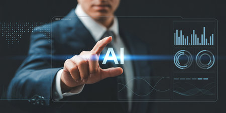 AI Artificial intelligence (AI) and machine learning concept on virtual screen.の素材