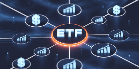 Fintech financial technology concept on virtual screen. 3D renderingの素材