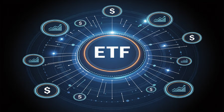 Fintech - Financial technology concept. Futuristic virtual graphic touch user interface HUD.の素材