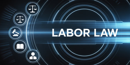 Lawyer concept on virtual screen. Business, Technology, Internet and network concept.の素材