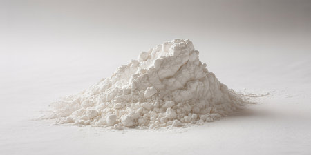 A pile of white snow on a white background. 3d renderingの素材