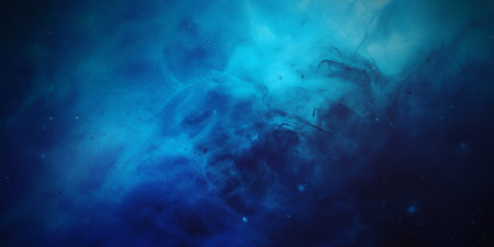 Blue abstract background with smoke and stars. Fantasy fractal texture. Digital art. 3D rendering.の素材