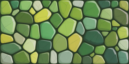 Seamless tileable background with green stones. Vector illustration.の素材