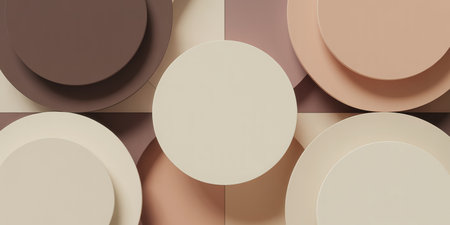 Abstract 3d rendering of geometric shapes. Bauhaus retro background.の素材