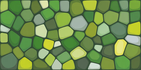 abstract vector stained-glass mosaic background - green and beigeの素材
