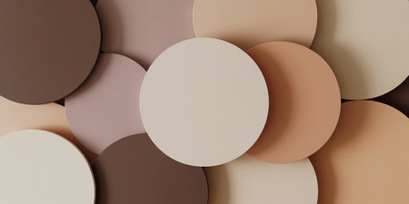 Abstract background of circles in pastel colors. 3d render illustrationの素材