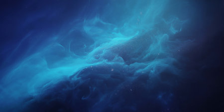 Abstract blue space background with stars and nebula. 3d renderingの素材