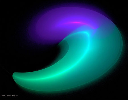 image of one Digital Fractal on Black Color with a glowing effectの素材