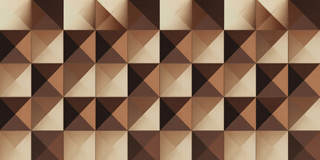 Geometric background with brown triangles. 3d rendering, 3d illustration.の素材