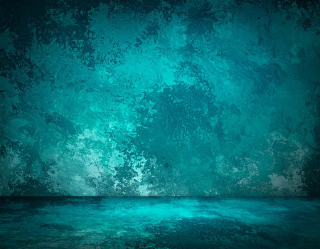 Turquoise wall and floor as a background. 3d renderingの素材