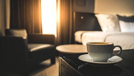 Coffee cup in coffee shop - vintage effect picture style picturesの素材