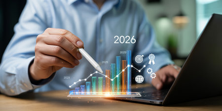 businessman hand working with new modern computer and business strategy as conceptの素材