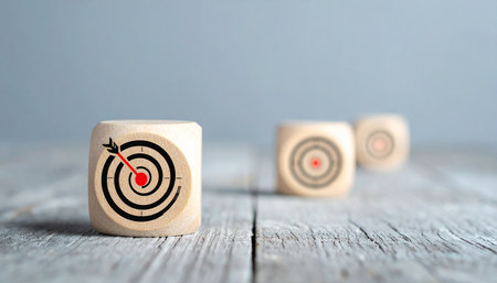 Darts and target on wood background, business success concept idea.の素材