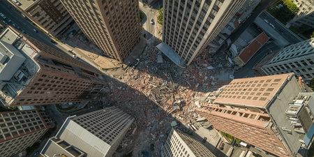 Aerial view of the city of Chicago, Illinois, USA.の素材