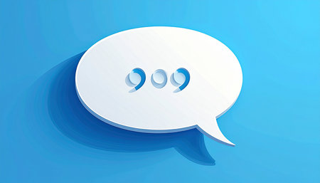 Speech bubble icon on blue background. Eps 10 vector file.の素材