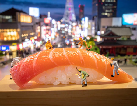 Sushi chef decorate with japanese restaurantの素材