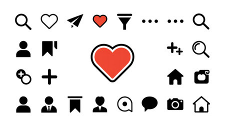 Icons for social media. Vector illustration. Icons for social networks.の素材