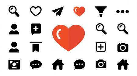 Icons for social media. Icons for social networks. Vector illustration.の素材