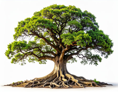 Big tree isolated on white background with clipping path and clipping path.の素材