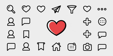 Set of social media icons. Icons for social networks. Vector illustration.の素材