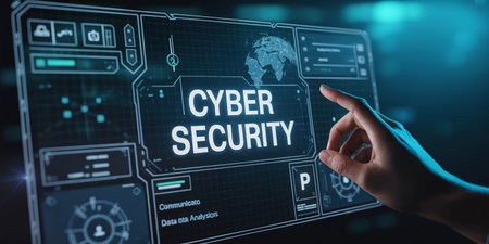 Cyber security data protection business technology concept on virtual screen. Business, internet and networking concept.の素材