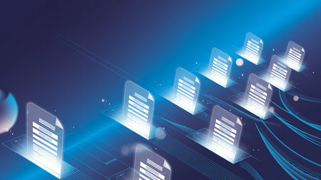 Digital composite of Digital composite image with binary code and blue background.の素材