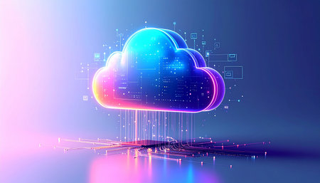 Cloud computing concept. 3d illustration of cloud computing concept background.の素材