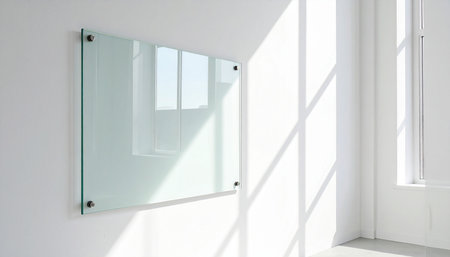 interior of modern house, empty room with white walls and windowの素材