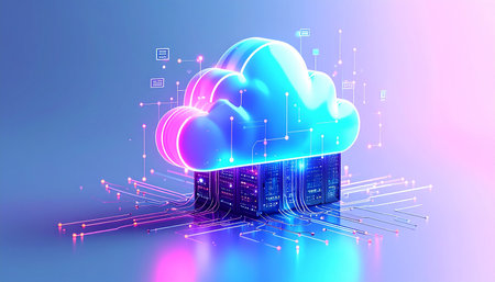Cloud computing concept. 3d illustration of cloud computing concept for web designの素材