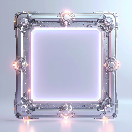 Neon frame on a light background. 3d rendering. Computer digital drawing.の素材