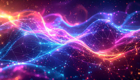 Abstract technology background. Network connection structure. Big data visualization. 3D renderingの素材