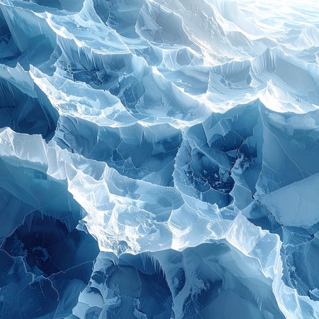 Blue ice cave in winter. Computer generated abstract background. 3D renderの素材