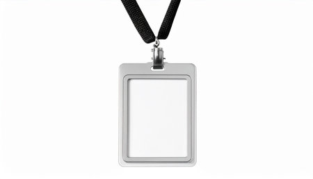 Blank badge on a white background. 3d rendering mock upの素材