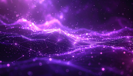 Abstract technology background. Network connection structure. Big data visualization. 3D renderingの素材