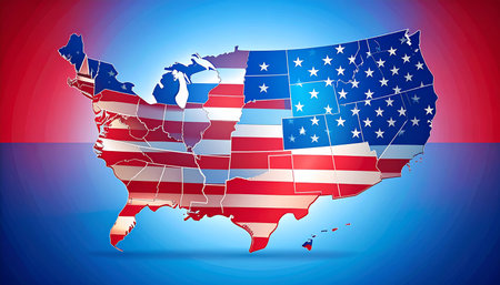 United States of America map flag background vector illustration eps 10.の素材