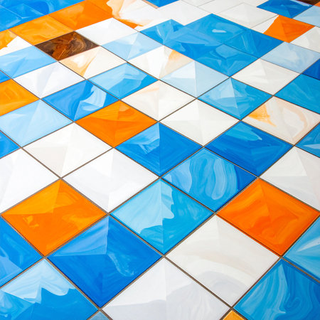 Colorful ceramic tile wall pattern. Abstract background and texture for design.の素材