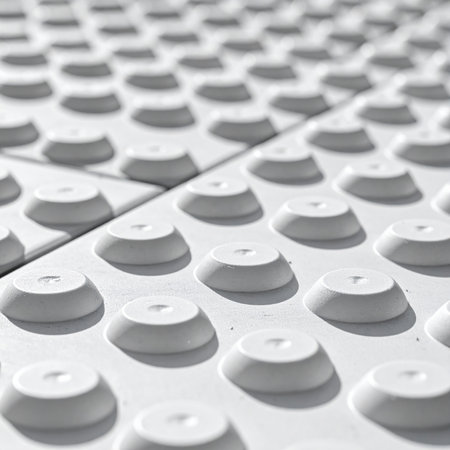 Close-up of white plastic boxes. Background and texture for design.の素材