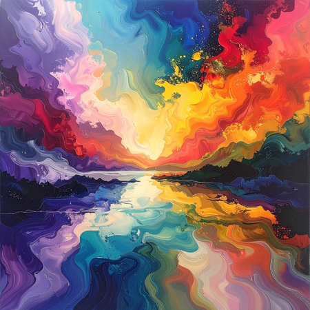 Colorful abstract background. Watercolor painting on canvas. Vector illustration.の素材