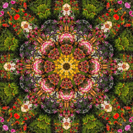 Kaleidoscope of color with beautiful ornamental - Thorough background summary - seamlessの素材