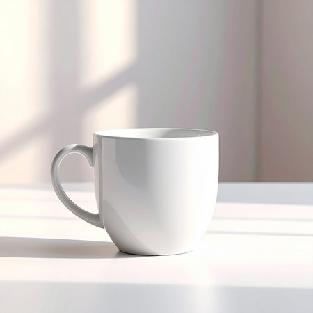 Coffee cup on a white background. 3d rendering.の素材