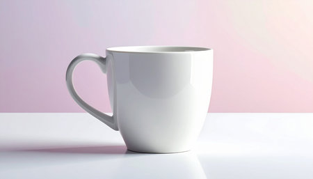 Coffee cup on white table with pastel background. 3d renderingの素材