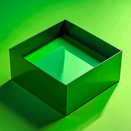 3d render of a green cube isolated on a green background.の素材
