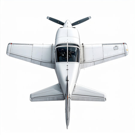 3d rendering of a propeller airplane isolated on a white backgroundの素材